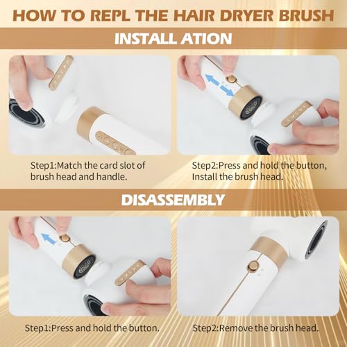 AirStyler 7 In 1, 110000RPM Haartrockner Warmluftbürste Set Schnelltrocknend, MultiHaarstyler Mit 7 Aufsätze, Trocknen, Glätten, Locken, Volumengeben, Massieren Kopfhaut, Ionen Pflege (weiß)