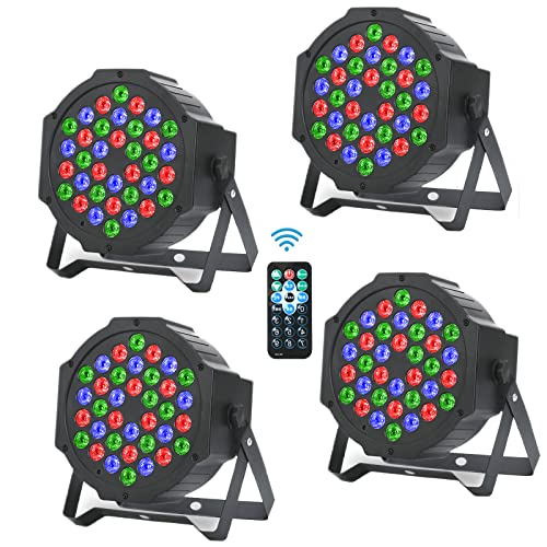 4 Pcs Luces Discoteca - RGB 36 LED Par Luces de Escenario Light Luces de Fiesta DMX512 Iluminación...