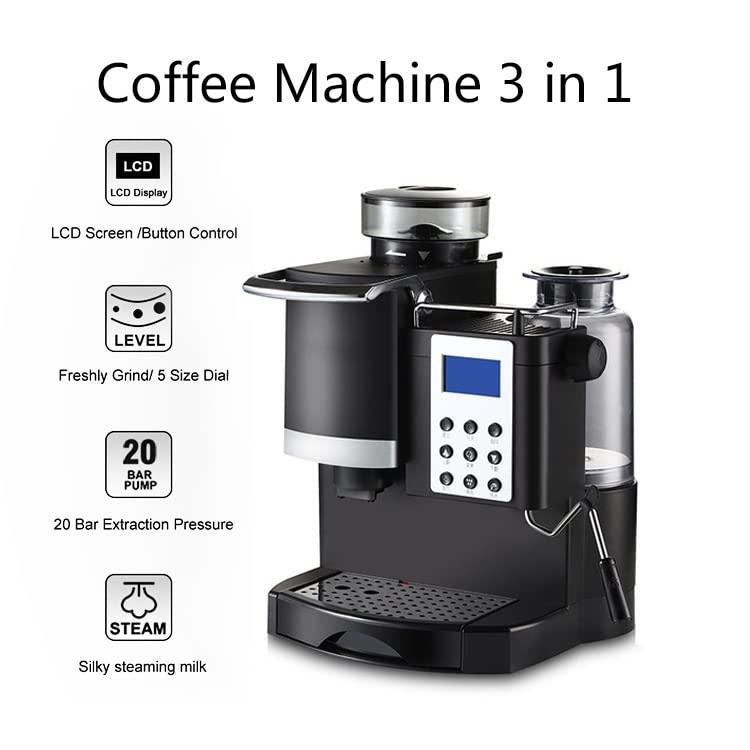 GLJTUO Home Automatische Kaffeemaschine Schleifpumpe Brauen Einteiliges Latte Italian Amen Dampfmilchaufschäumer – Bild 4