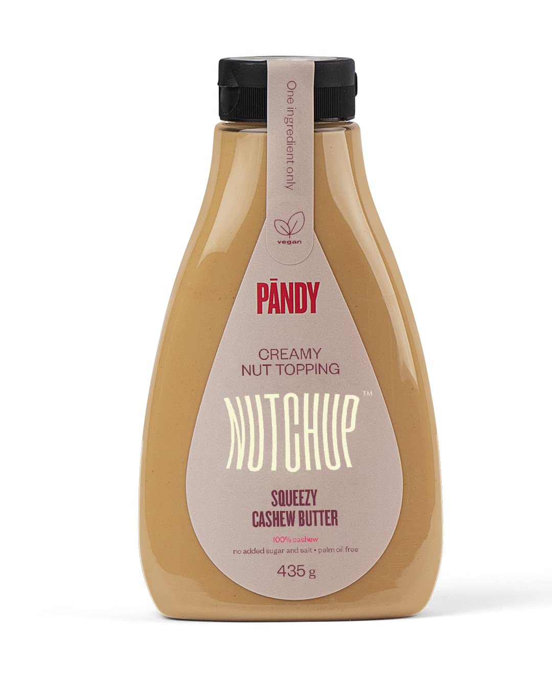 PÄNDY Squeezable Cashew Butter - Sugar free , Low Carb & Keto Friendly Spread , Healthy Food Snack , Sandwich Filler , No Mess Bottle , 435g