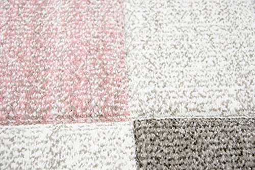 Tapis de salon Karo rose pastel pour une ambiance cosy 160x230 cm