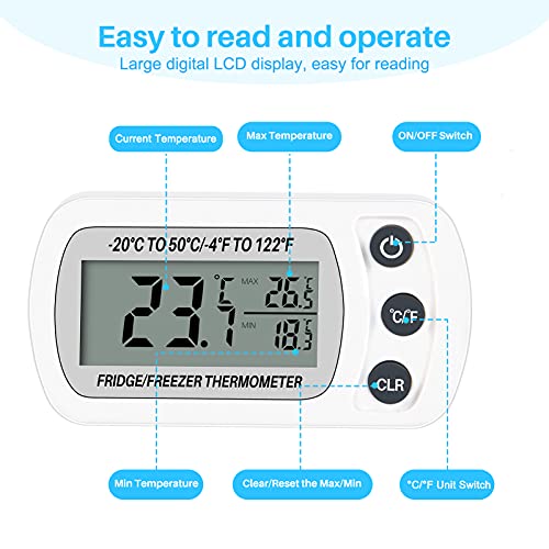 Min-Max-Thermometer Thlevel 2er Set für Kühlschrank und Gefrierschrank