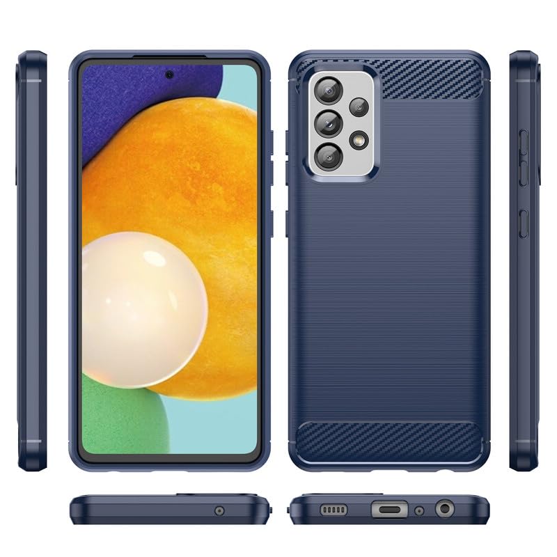 Image of Hybrid Carbon Fiber Back Case for Samsung Galaxy A52 / A52s 5G (Blue)