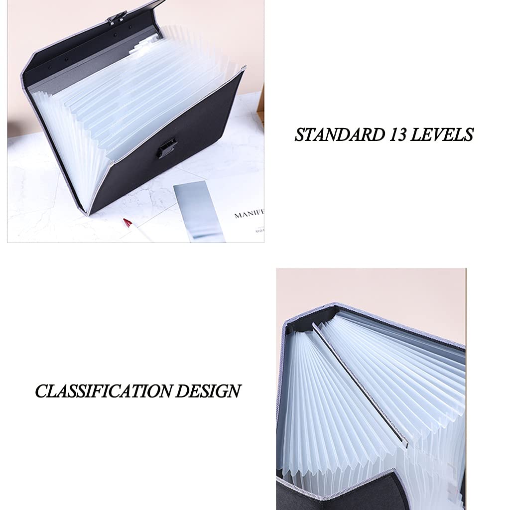 Carpetas de plástico, Carpeta de documentos, Organizador de recibos de documentos de papel de facturas de plástico, Maletín con bolsa for documentos resistente al agua A4 de 13 bolsillos (C (Color :