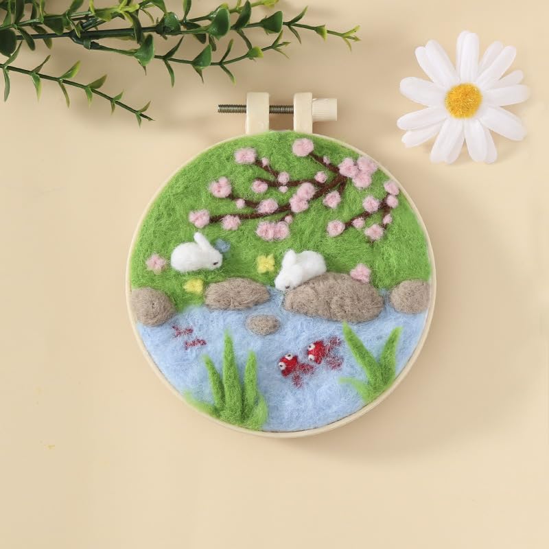 Image of Fazanwey Needle Felt Starter Set,Felting Kits for Beginners Adult Needle Felting Kit Beginner Wool Felting Kit (Pond)