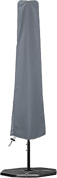 Covers & All Patio Umbrella Cover for 7ft-9ft Outdoor Umbrellas Heavy Duty 12 Oz Waterproof & UV Resistant Market Umbrella, Weatherproof Protection for Patio, Garden & Backyard Grey