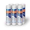 Grooved Sediment Water Filter Cartridge by Ronaqua 10"x 2.5", Four Layers of Filtration, Removes Sand, Dirt, Silt, Rust, made from Polypropylene (6 Pack, 5 Micron)