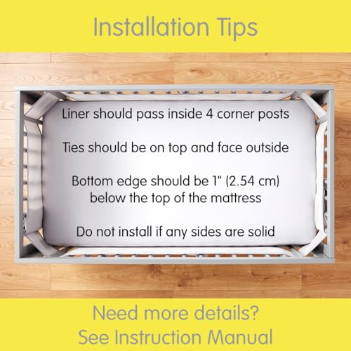 Image of Halo Mini Crib Breathable Mesh Liner for Mini Crib, Classic 3mm Mesh, White, Size 4M Covers 4 Sides FITS MINI Cribs with 38x24 inch Mattress ONLY