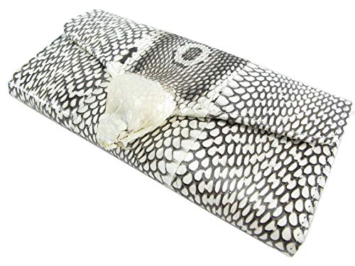 Genuine Cobra Snake Skin with Head Leather Women's Trifold Clutch Wallet Purse Natural