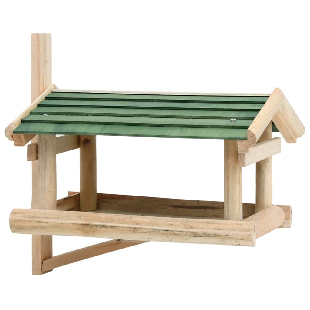 Vogelfutterhaus aus massivem Tannenholz 35x29,5x21 cm mit großem Dachüberstand wetterfest für Garten Balkon Terrasse als Futterstation und Futterplatz für Wildvögel und Meisen