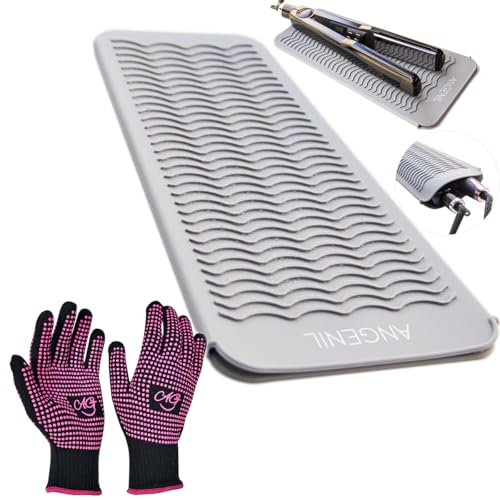 ANGENIL Profesional Mat de Silicona Resistente al Calor con Guantes miniatura 1