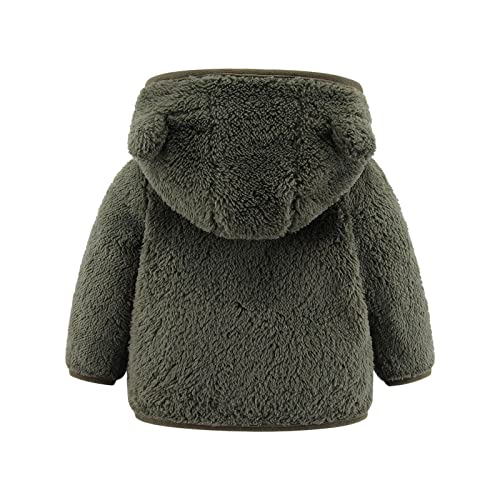Badhub Unisex Baby Boys Girls Winter Coat Bear Ears Sherpa Fleece Long Sleeve Jacket Sweatshirt Solid Warm Hooded Outwear #TOP30