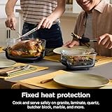 Ninja Crispi Air Fryer, Microwave, Freezer & Dishwasher Safe, Non Toxic Glass Portable Cooking System, 4 QT & 6 Cup Glass Containers with Storage Lids, Easy Meals, Air Fry, Bake, Stone (Renewed)