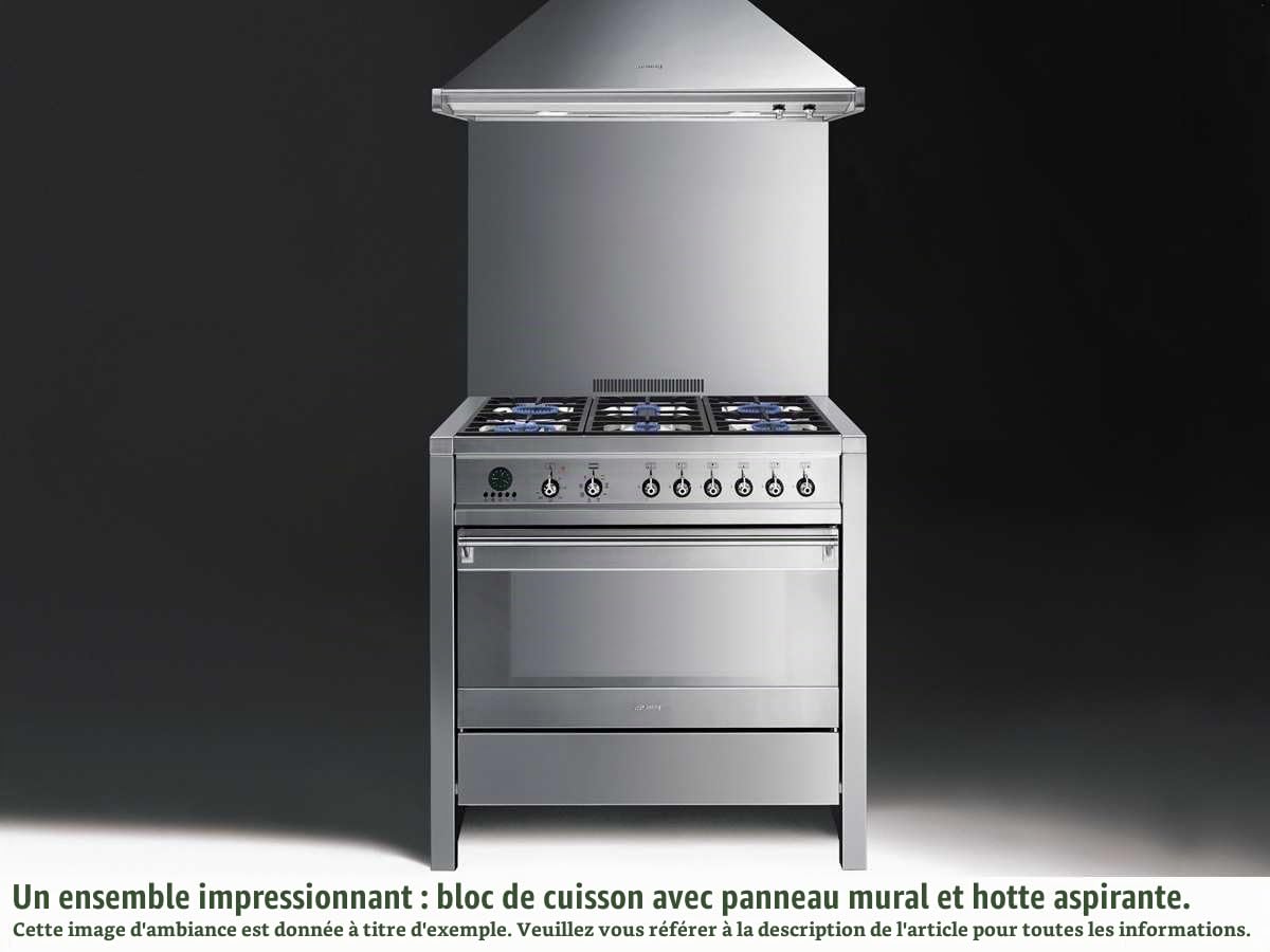 Smeg A1D de 7 Wagon Support Acier Inoxydable cuisson Cuisinière à gaz de cuisson gaz 90 cm Cuisinière A