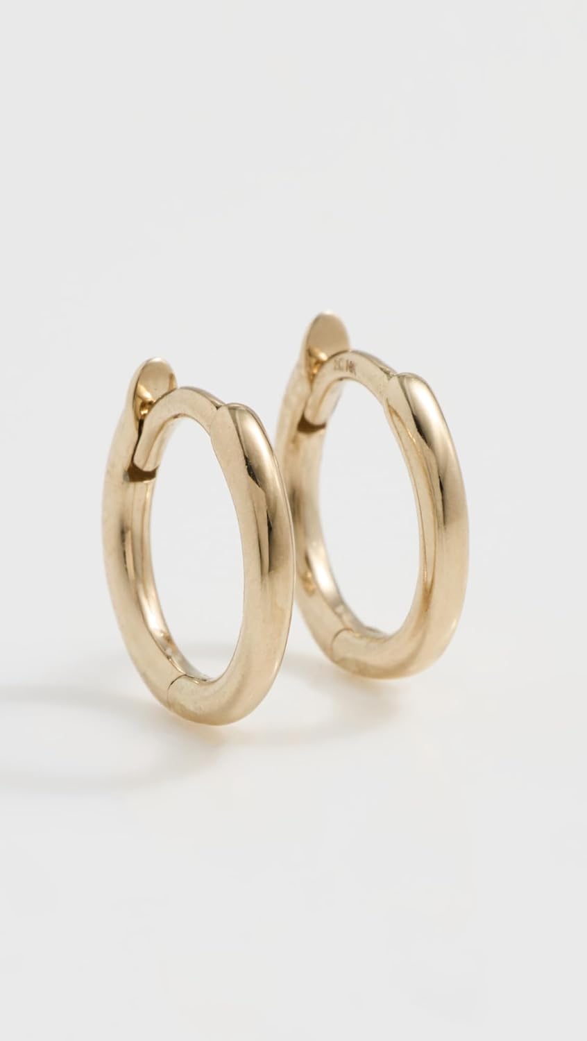 Zoe Chicco Women's 14k Gold Small Hinge Huggie Hoops - Image 2