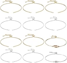 Beebeecraft 10Pcs/Box 120mm 2 Colors Adjustable Slider Bracelet 18K Gold & Platinum Plated Silver Cubic Zirconia Italian Extender Ball end Chain for Jewellery Making DIY Findings