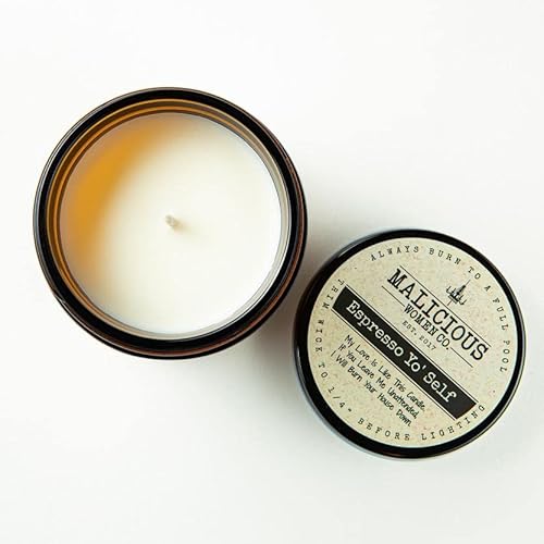 Malicious Women Candle Co,Work, All-Natural Soy Candle, 9Oz (I Run Entirely On Coffee & Inappropriate Thought) #TOP2