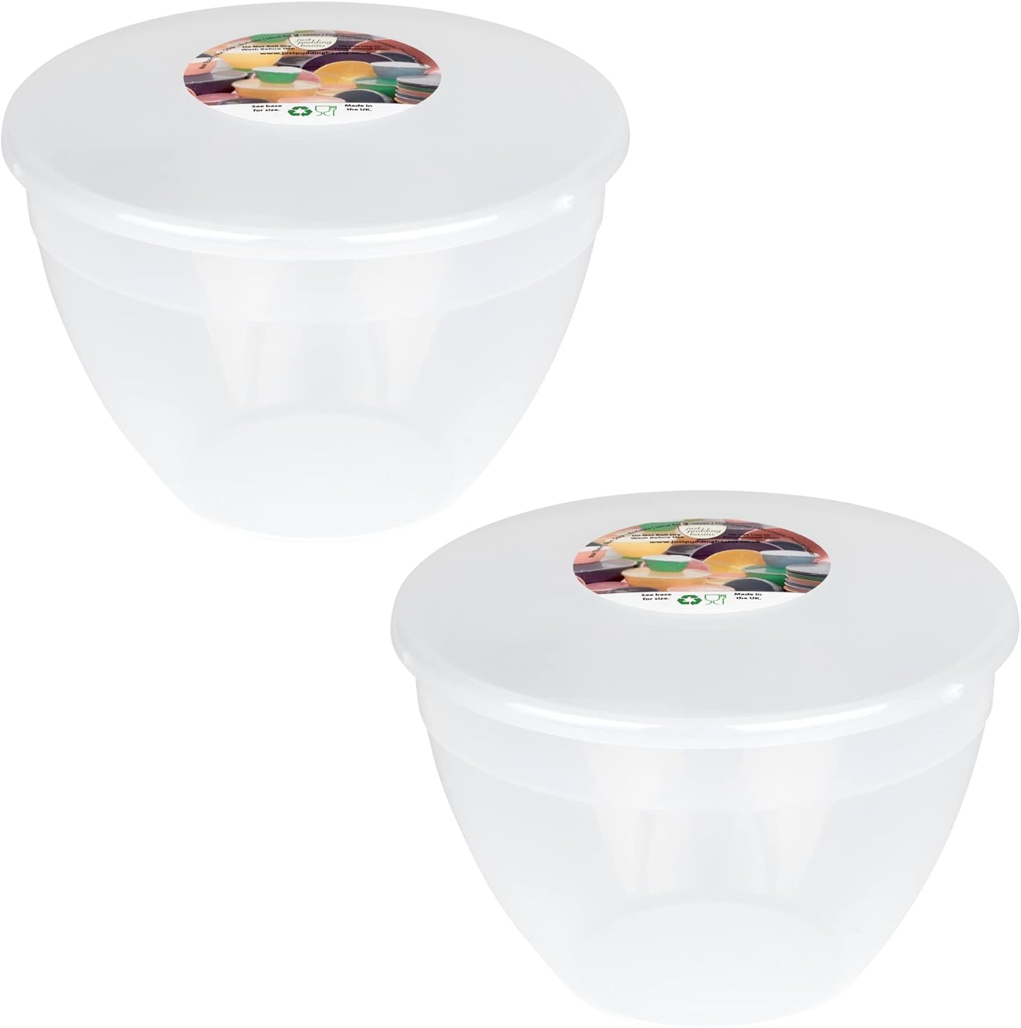 Just Pudding Basins 2 Pint 1.14lt Basin (2 Pack) Food Safe 1 Litre