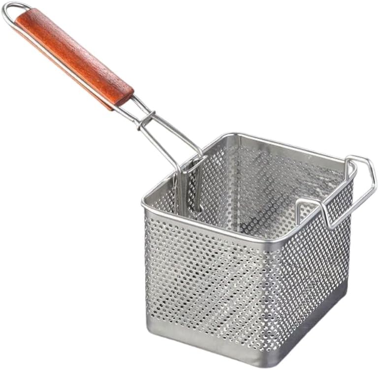 フライバスケットフライヤーバスケットポテトフライヤー揚げ物バスケットステンレス製キッチン、フライバスケット大容量 キッチン用 ざる
