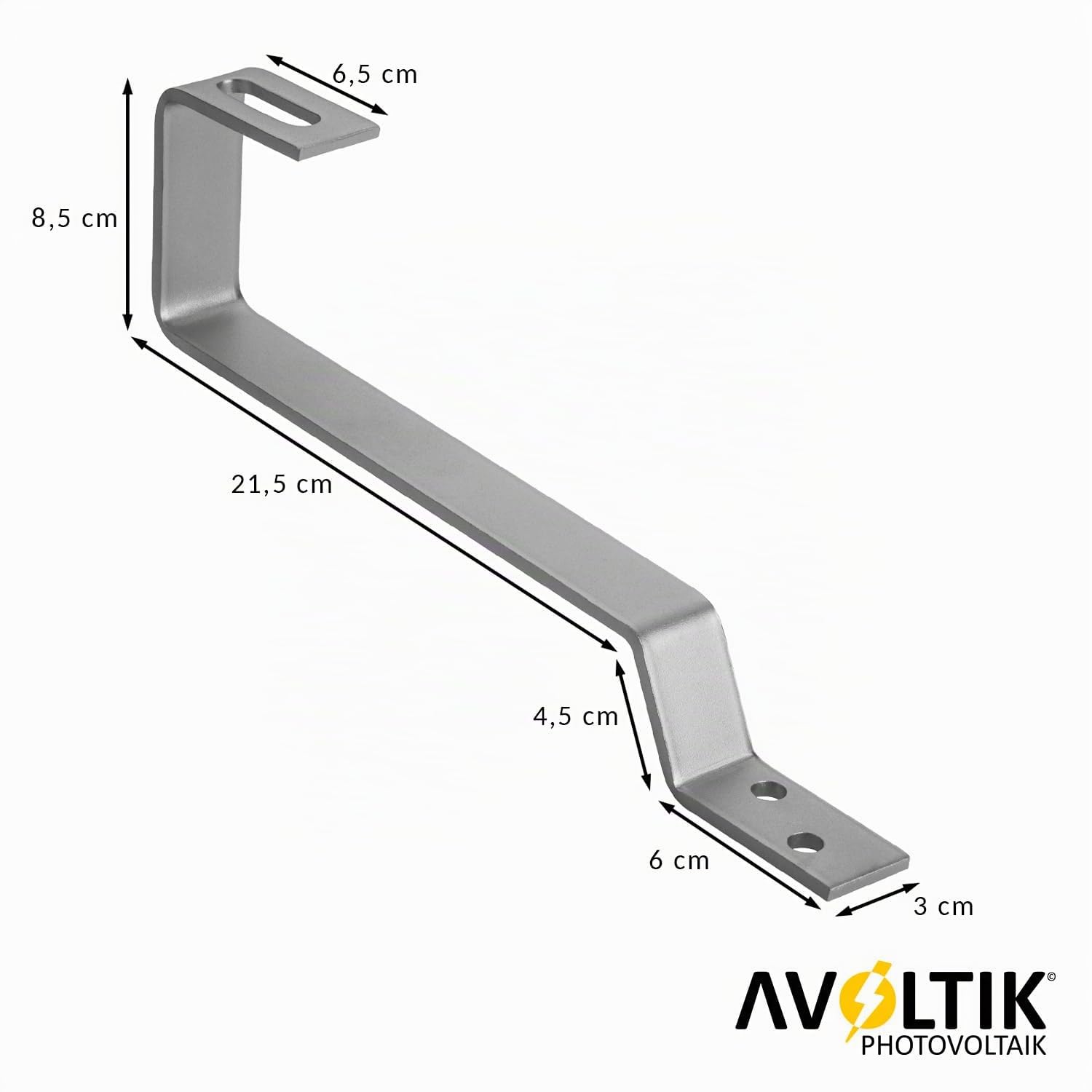 Avoltik Solar Halterung Biberschwanz-Dach I Set für 2 PV Module 30-45mm I Solarmodul Halterung für Biberschwanzdächer I PV-Modul Halterung inkl Montageset I Solarmodulbefestigungsset I PV-Zubehör