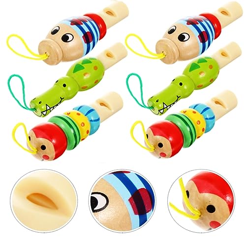 Biluer 9PCS Silbatos De Madera para Animales y Niños - Juguetes de Silbato para Fiestas de Cumpleaños (Multicolor)