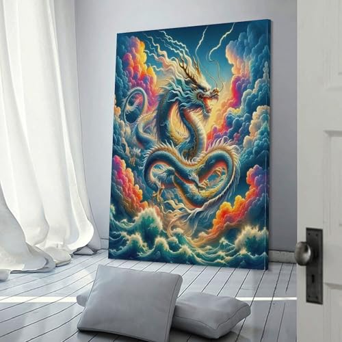 Décoration murale dragon pour un salon moderne au style fantastique