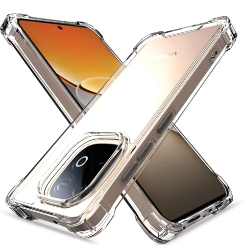 Image of Outlouders Back Cover for iQOO Neo 10 5G / Vivo Y300 GT 5G Clear Transparent PC + TPU Bumper Case with Raised Edges for Shockproof Protection (Transparent)