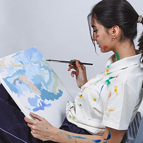 Zidwzidwei Pinceaux Set de Peinture, Artiste Pinceaux de Peinture pour Acrylique, Huile, Aquarelle, Gouache, avec Étui à Pinceaux et Outils de Tonification, Parfait pour Débutants et Professionnels - Image 7