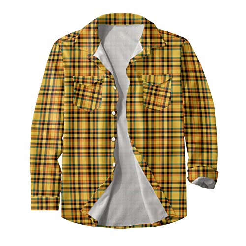 Veste Matelassée Homme Chaude Veste d'Hiver Casual Plaid Carré Surchemise Sans Capuche Taille 3XL