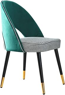 Silla de Comedor para el hogar, Superficie de la Silla de Terciopelo, Patas de Madera Maciza, sólida y sin sacudidas, Adecuada para Comedor, Cocina, Dormitorio, Estudio, Verde