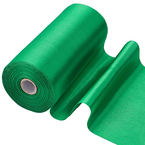 GORGECRAFT 27 Yards x 6 Inch Wide Double Faced Christmas Satin Ribbon Roll Green Polyester Solid Fabric Large Ribbon for Gift Wrapping Grand Opening Chair Sash Bouquet Bow Making Party Decoration