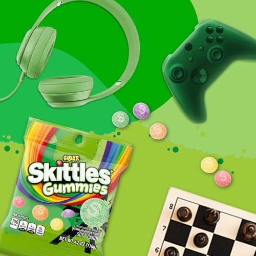Image of SKITTLES Gummies Sour Tart Gummy Candy, Bulk Candy, Party Supplies, 4.2 oz Bags (Pack of 12)