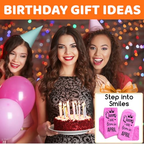 Image of HAPPYPOP Birthday Gifts Ideas for Women - January February March Birthday Socks in Pink