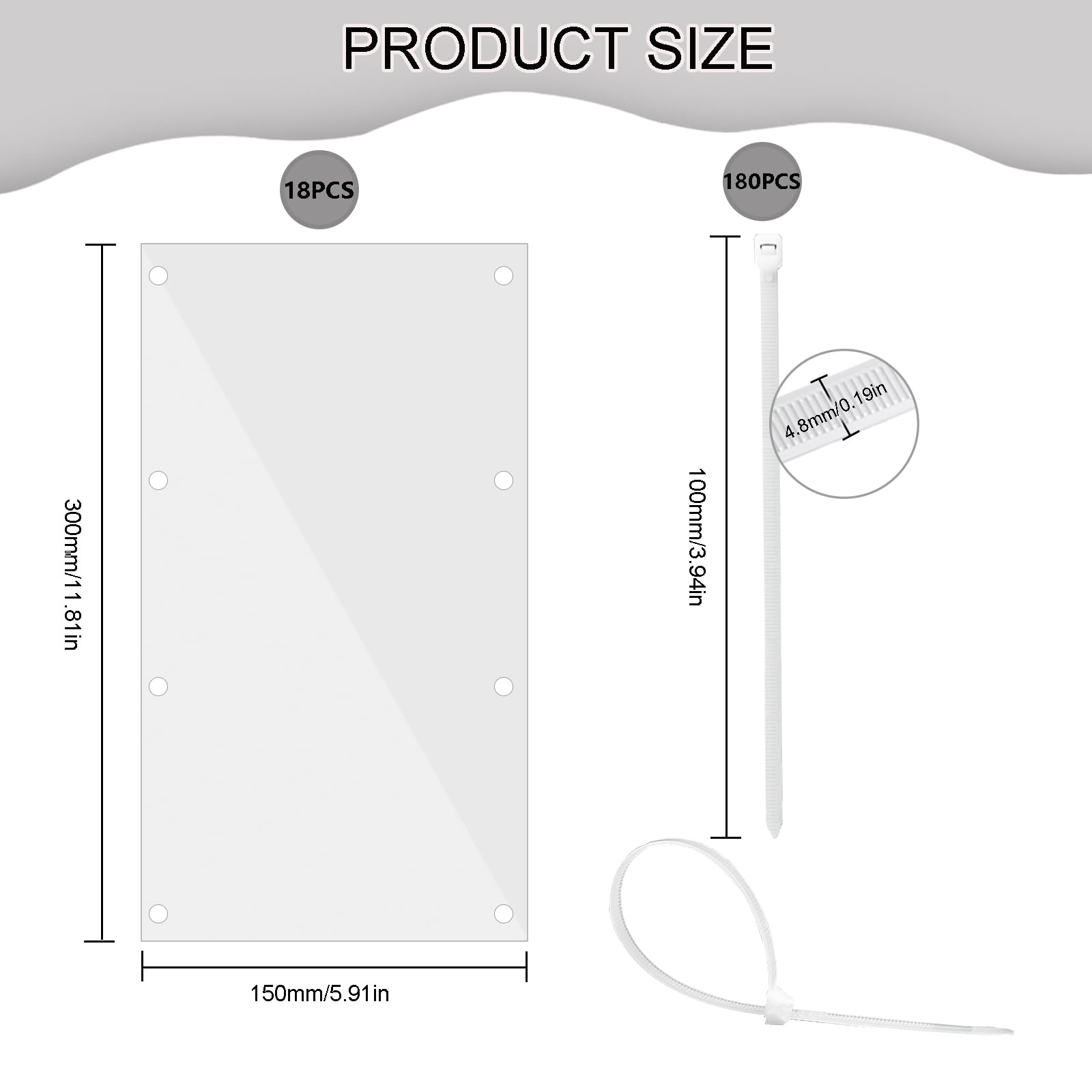 PeSandy Pet Cage Liner Protection, Rabbit Cage Plastic Panels, 18 PCS Cage Urine Guard for Rabbit Guinea Pig, Hamster - Image 3