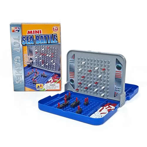 Sea Battle - Voyager Strategy Board Game – Portable Two-Player Battle Game for Ages 7+, Compact...