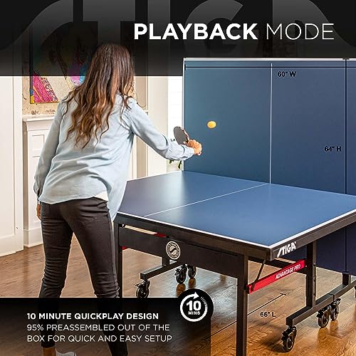 Image of STIGA Advantage Series Indoor Ping Pong Table, Foldable Table Tennis Table - 13, 15, 18, and 25mm Tabletops - Quickplay 10 Minute Assembly - Playback Mode - Recreational- to Tournament-Level