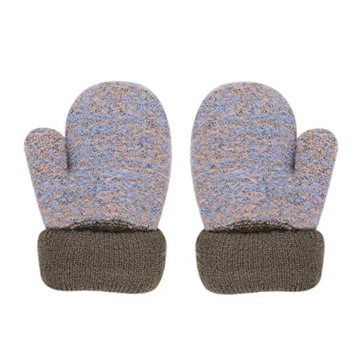 Toddler Kids Winter Warm Knit Mittens with String Plush Fleece lined Bear Gloves Infant Full Finger Gloves Snow Mittens2