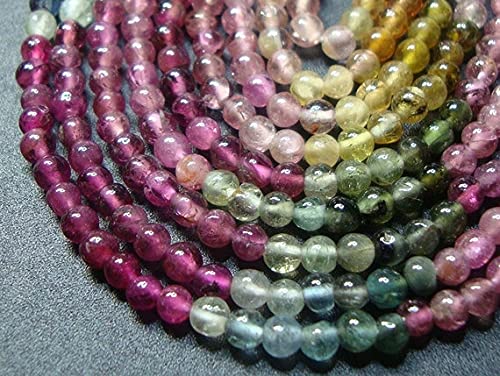 Tourmaline pastèque étincelante LKBEADS perles rondes lisses haut de gamme