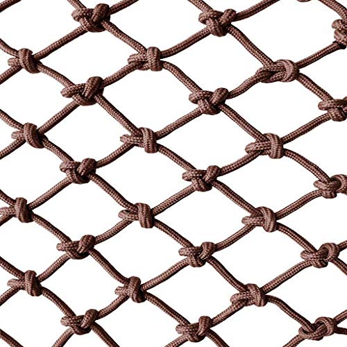 ZHAS Red de jardín Red de Cuerda de jardín Red de Seguridad Red de Carga Marrón Red de protección para niños, Escalera Balcón Red anticaída Red de Escalada Red de Nylon Red Decorativa de Color (T