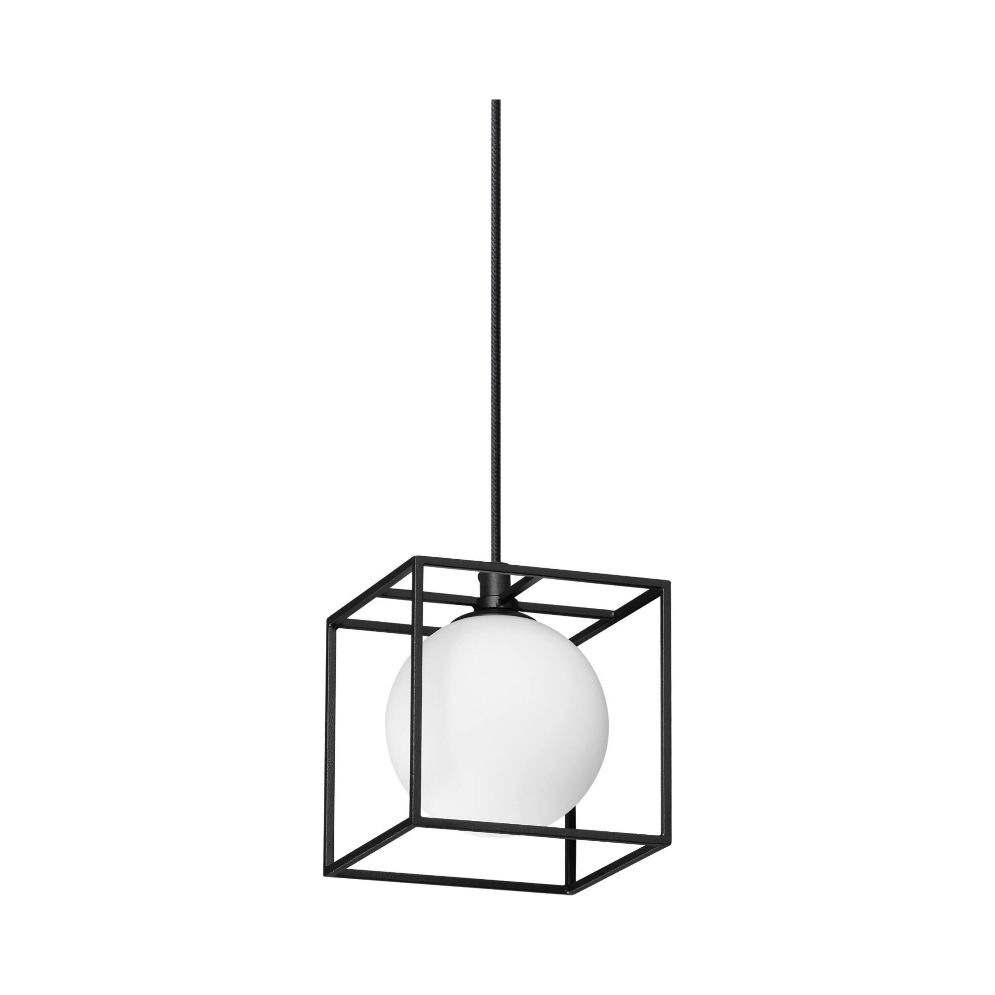 Ideal Lux Lingotto Wire Frame Pendant Ceiling Light Matte Black, Brass