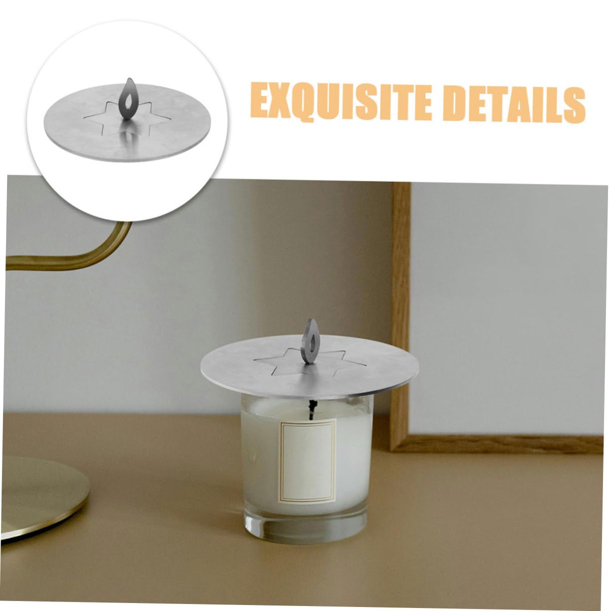 Coperchi Decorativi per Barattoli di Candele Acciaio Inossidabile Stile Stella Accessori per Candele Riconoscibili Compatibili con Varie di Barattoli Facili da Usare e Resistenti