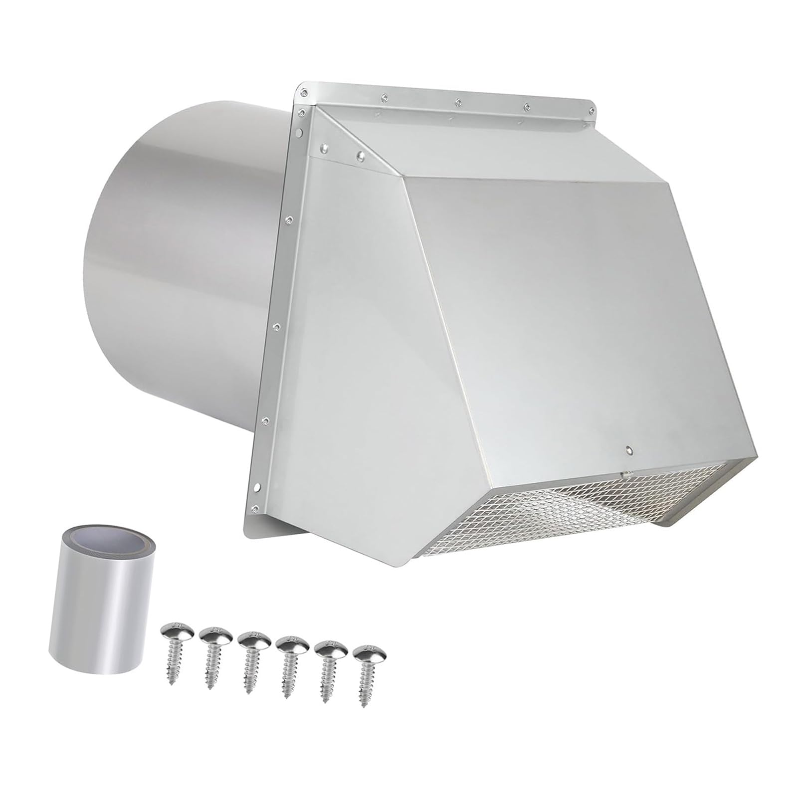 Kaeltsyn Wall Vent Cover 4/6 / 8inch Dryer Hood with Screen and Damper Enduring Extractor Dryer Vent Hood with Screen and Damper