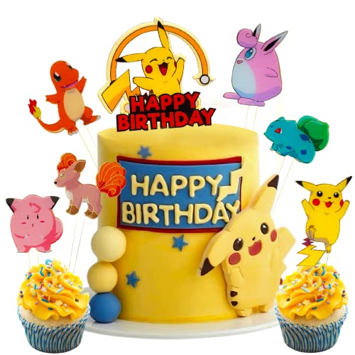 GOOGIT Decoraciones para tartas y magdalenas Topper para fiestas de cumpleaños niños dibujos...
