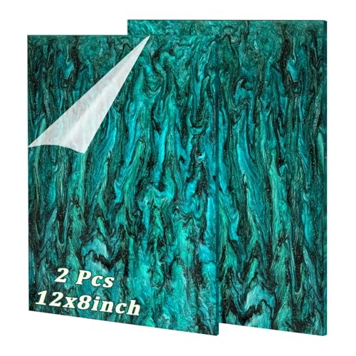 Image of Pearl Glitter Cast Acrylic Sheet 1 /8 Inch for Laser Cutting 12x8 Inch Sparkly Water Stream Pattern Acrylic for Laser Engraving, Crafts, DIY Projects (2, Turquoise, 12x8 Inch)