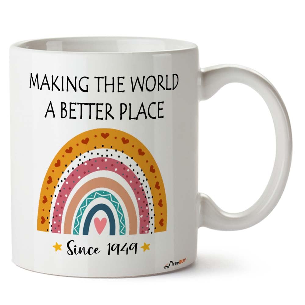 FirseBUY Gifts for 75 Year Old Woman Man, 75th Birthday Gifts for Women Men, 1949 Born Year Printed 11 Ounce Ceramic Coffee Mug, White (B0CTTMFKML) Amazon Price History, Amazon Price Tracker