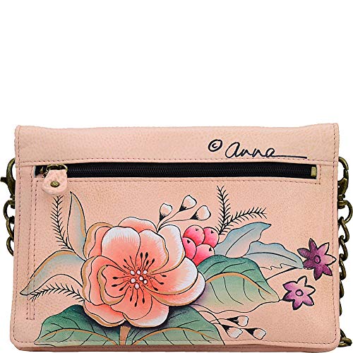 Anna by Anuschka Women’s Hand-Painted Genuine Leather Flap Organizer Wallet - Vintage Garden3