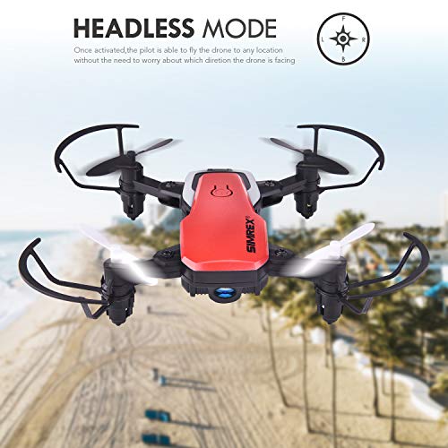 SIMREX X300C Mini Drone RC Quadcopter Foldable Altitude Hold Headless RTF 360 Degree FPV Video WiFi 720P HD Camera 6-Axis Gyro 4CH 2.4Ghz Remote Control Super Easy Fly for Training(Red) - Thumbnail 6