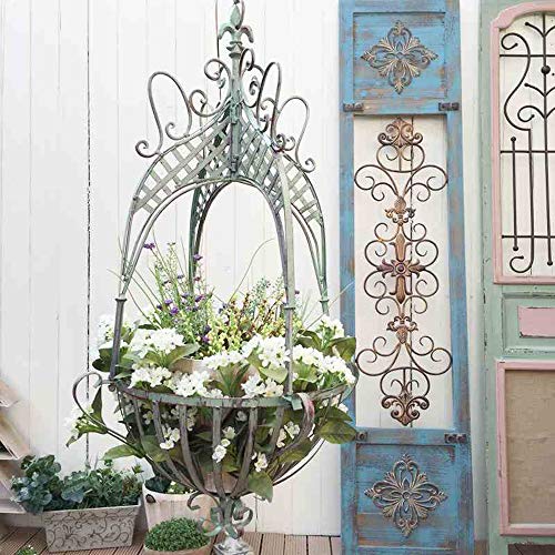ぶら下げバスケットフラワーバスケットフラワーポットフラワースタンドアメリカンカントリーホーム錬鉄ぶら下げ多肉植物 LUYIYI