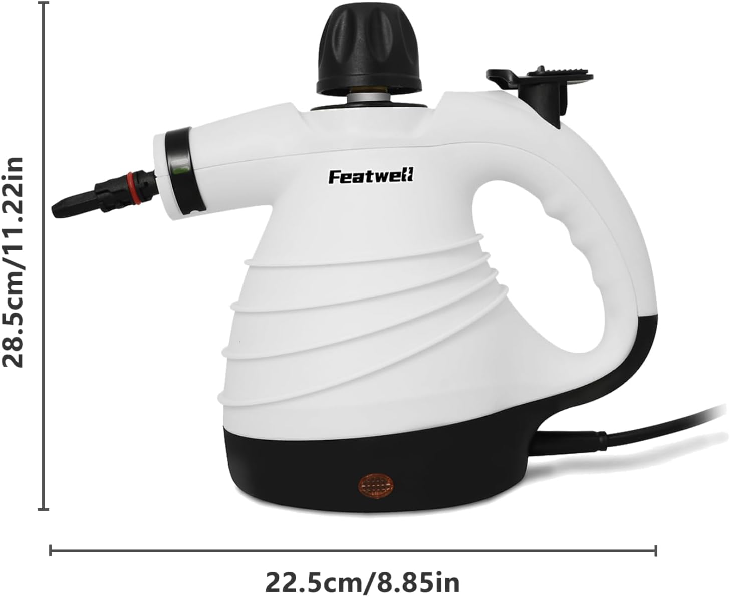 Featwell Handheld Steam Cleaner, Pressurized Portable Multi-Surface Steam Cleaner with 12 pcs Accessories, Multi-Purpose Portable Steamer for Cleaning Dirt, Grease, Tile, Floor, Couch, Car