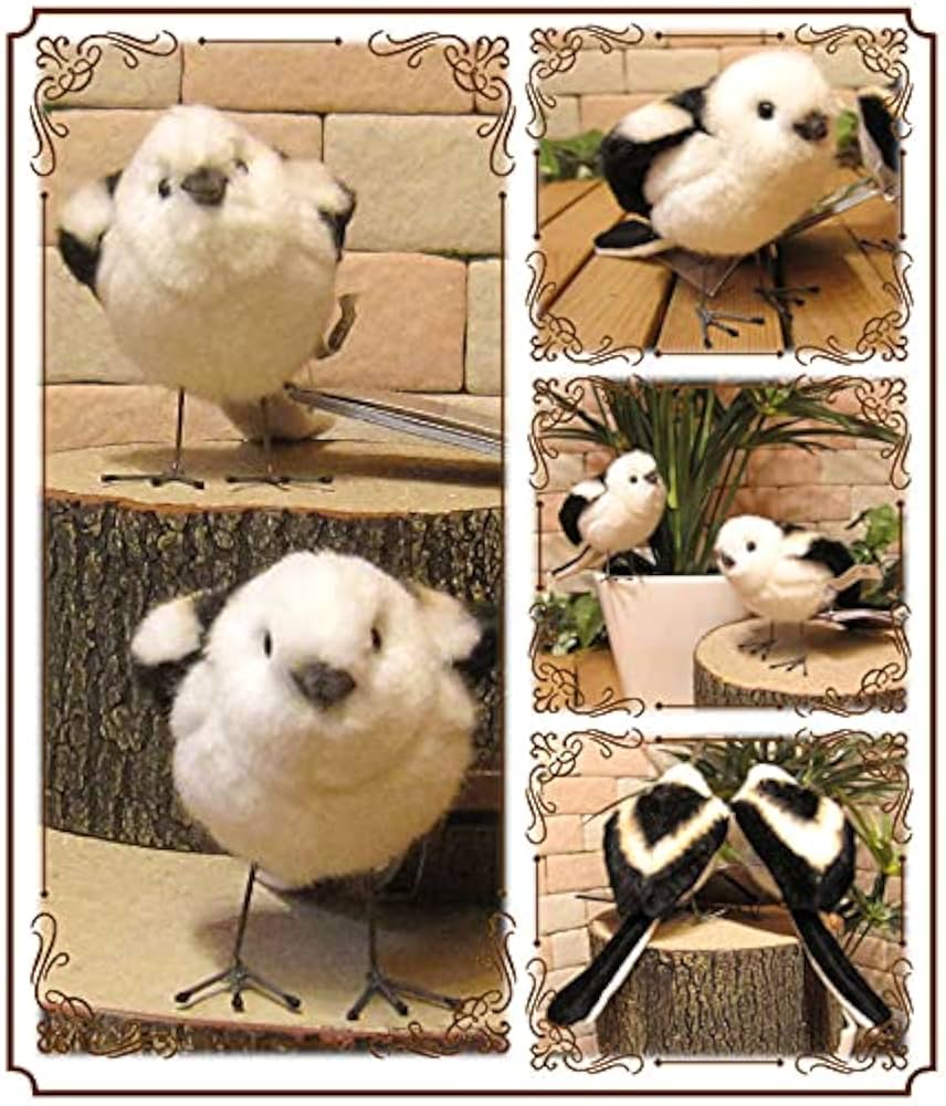 Amazon.co.jp: 鳥の置物 雪の妖精 シマエナガ 2体セット リアル